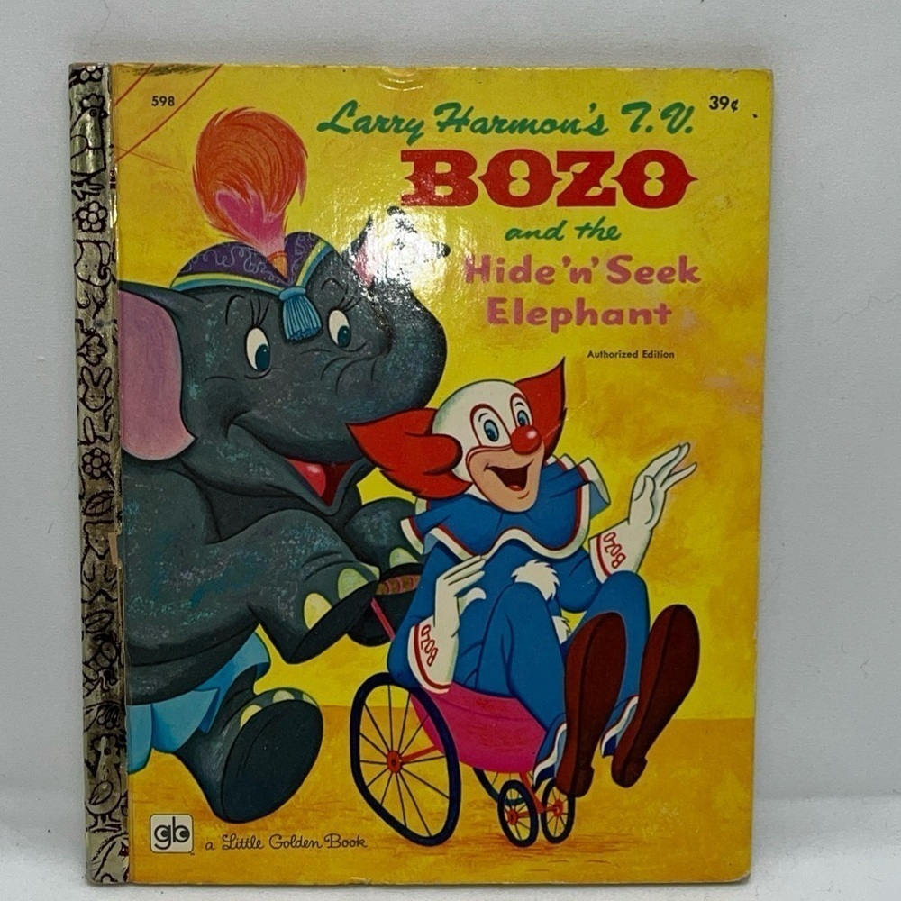Little Golden Book Larry Harmons TV Bozo The Hide And Seek Elephant 1968